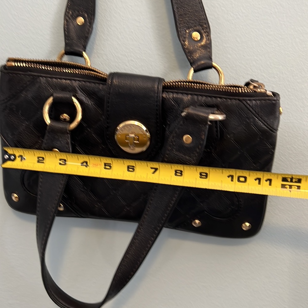Michael Kors vintage black leather shoulder bag with “m” logo print. Well worn. - Picture 11 of 11